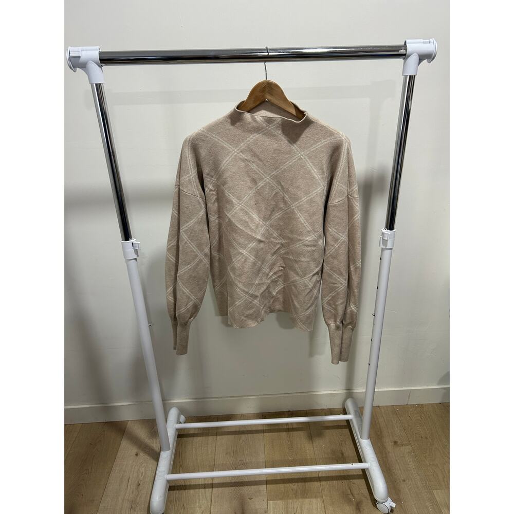 Tahari Brown Patterned Long‎ Sleeve Top Size XL